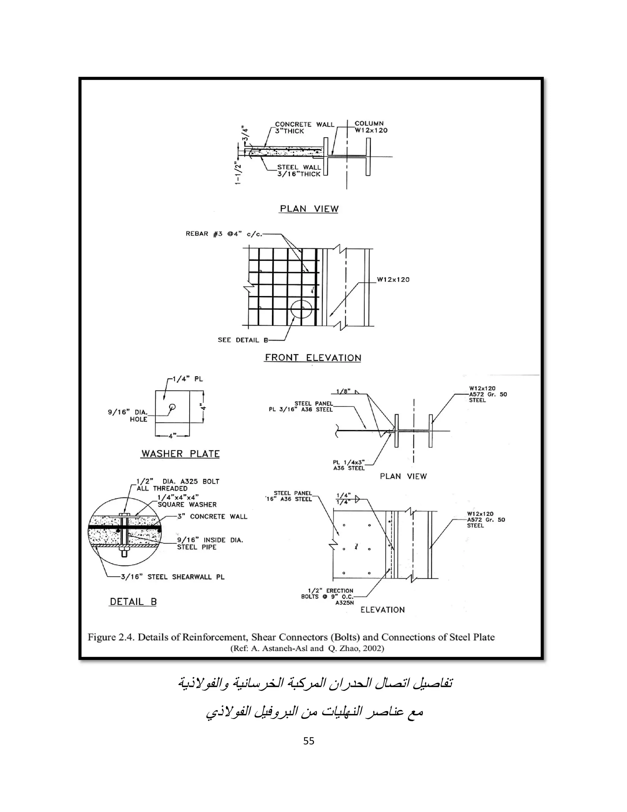 55
‫واﻟﻔوﻻذﯾﺔ‬ ‫اﻟﺧرﺳﺎﻧﯾﺔ‬ ‫اﻟﻣرﻛﺑﺔ‬ ‫اﻟﺣدران‬ ‫اﺗﺻﺎل‬ ‫ﺗﻔﺎﺻﯾل‬
‫اﻟﻔوﻻذي‬ ‫اﻟﺑروﻓﯾل‬ ‫ﻣن‬ ‫اﻟﻧﮭﻠﯾﺎت‬ ‫ﻋﻧﺎﺻر‬ ‫ﻣﻊ‬
 