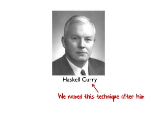 Haskell Curry
We named this technique after him
 