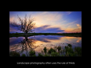 Landscape photography often uses the rule of thirds
 