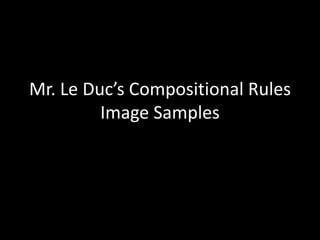Mr. Le Duc’s Compositional Rules
Image Samples
 