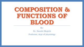 By-
Dr. Naushi Mujeeb
Professor, dept of physiology
 