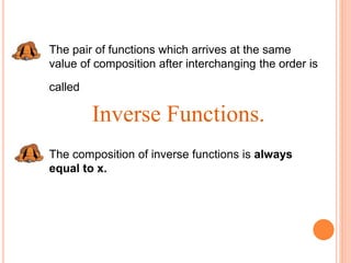Composition and inverse of functions | PPTX