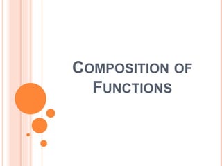 COMPOSITION OF
FUNCTIONS
 