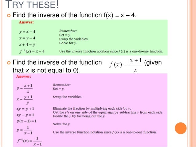 Composition and inverse of functions