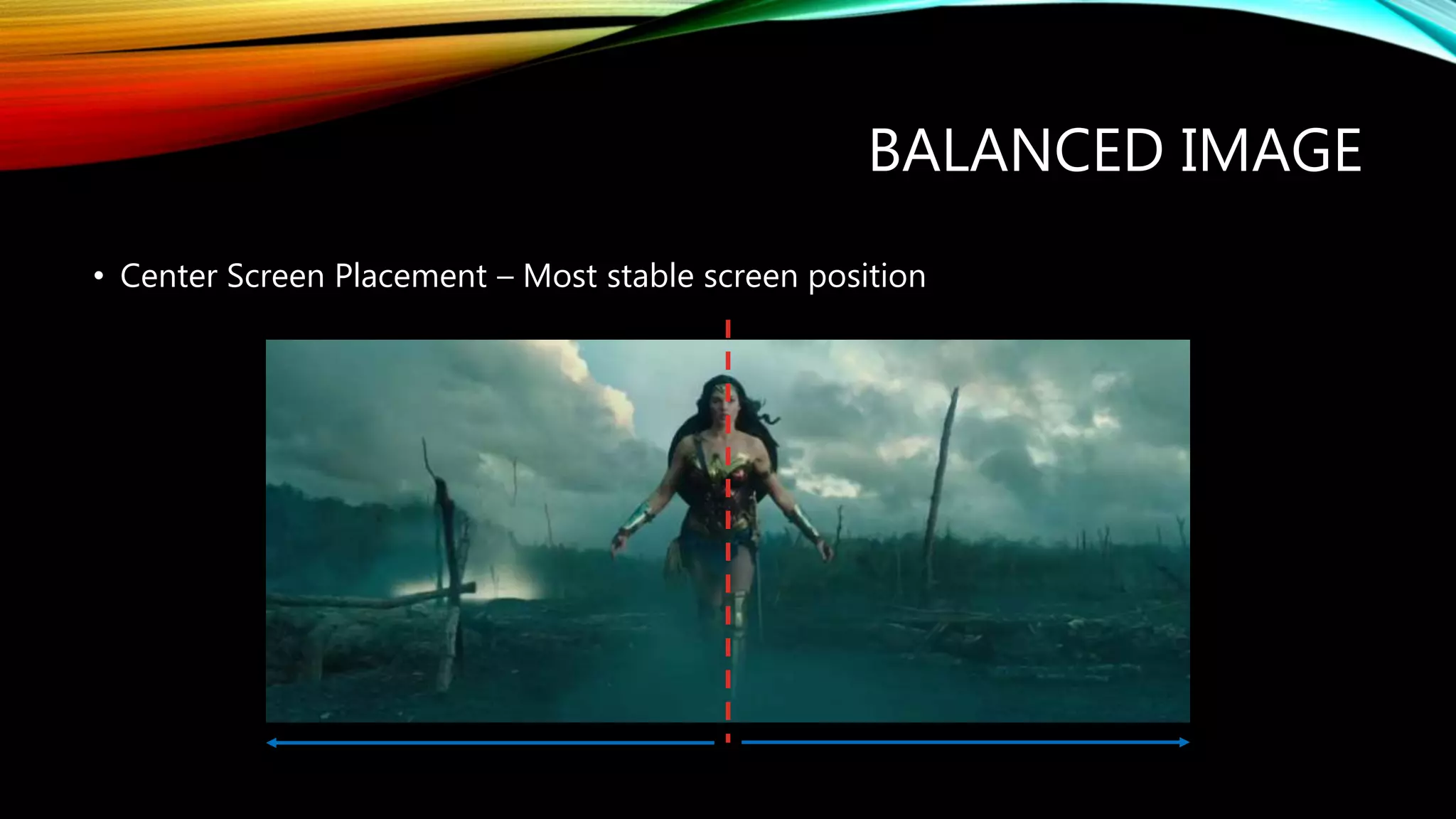 BALANCED IMAGE
• Center Screen Placement – Most stable screen position
 