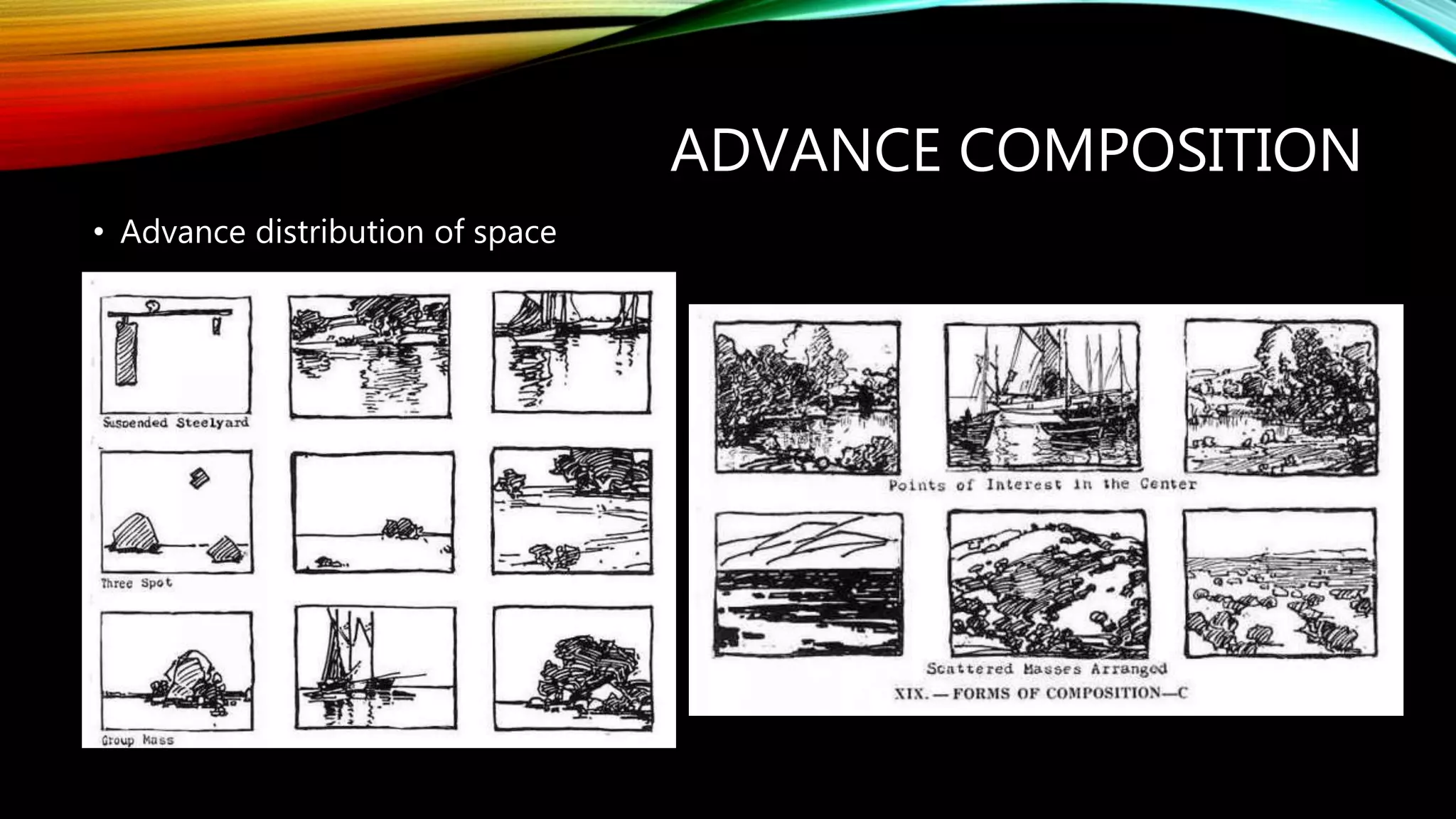 ADVANCE COMPOSITION
• Advance distribution of space
 
