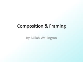 Composition & Framing
By Akilah Wellington
 