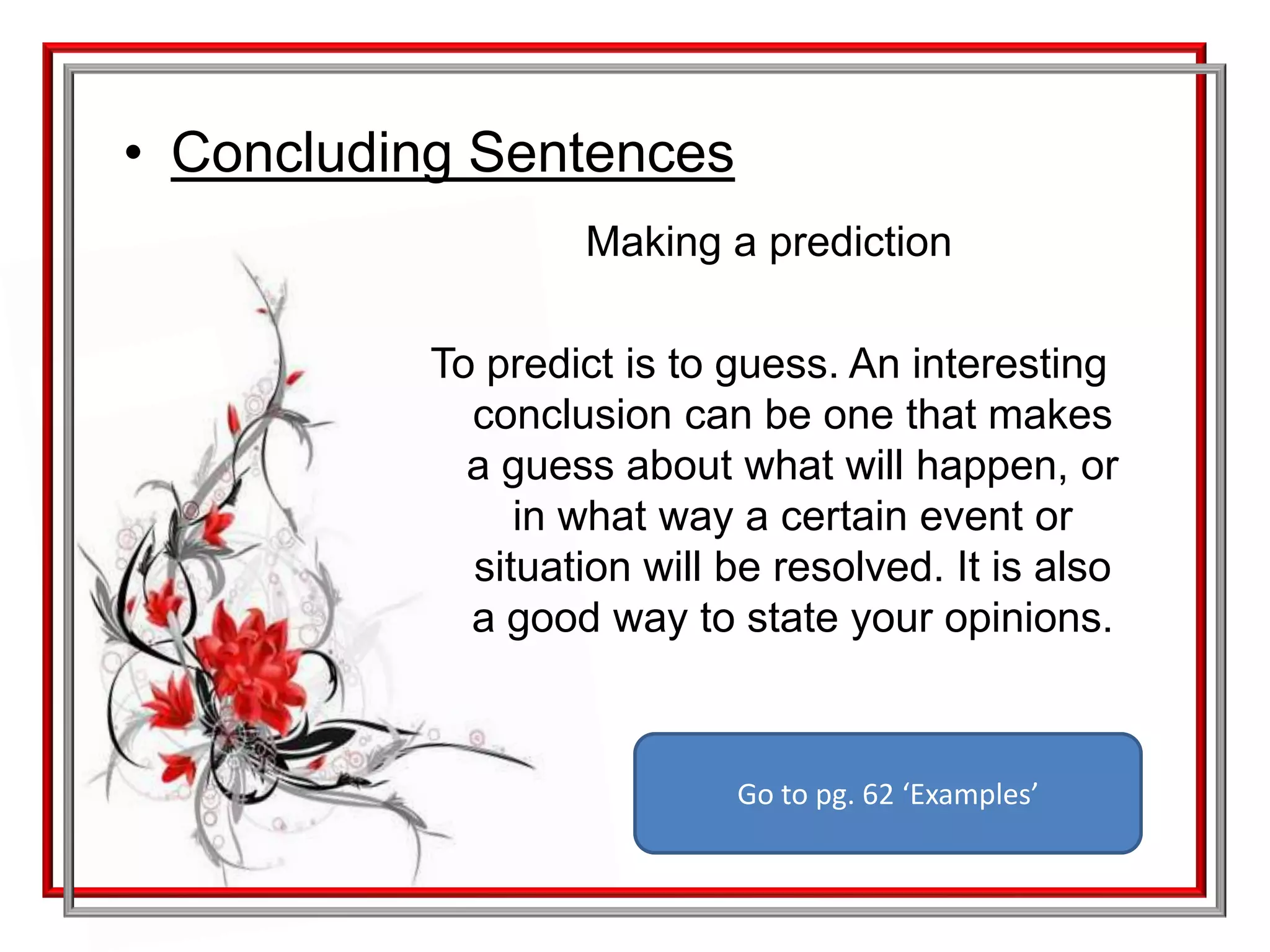  Capitalize titles’ first letter, content words (words with meaning) and DO NOT capitalize small words (function) End MarksPeriods (.) Used at the end of declarative sentences.
