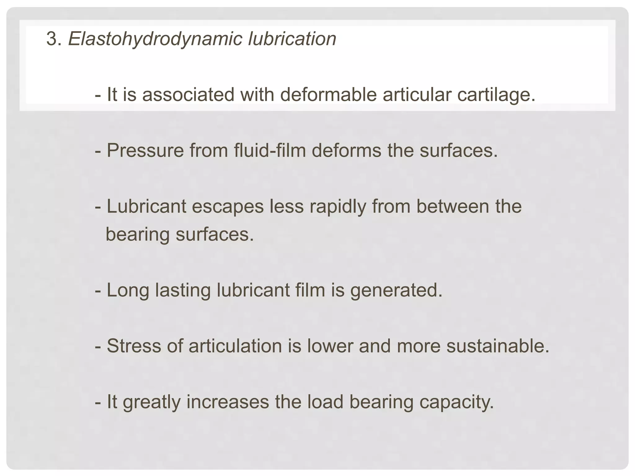 Composition of synovial fluid and mechanism of joint lubrication | PPT