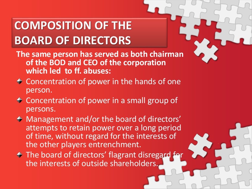 Composition of the board of directors