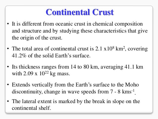What is the temperature of the continental crust?