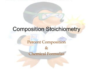 Composition Stoichiometry

     Percent Composition
              &
      Chemical Formulas
 
