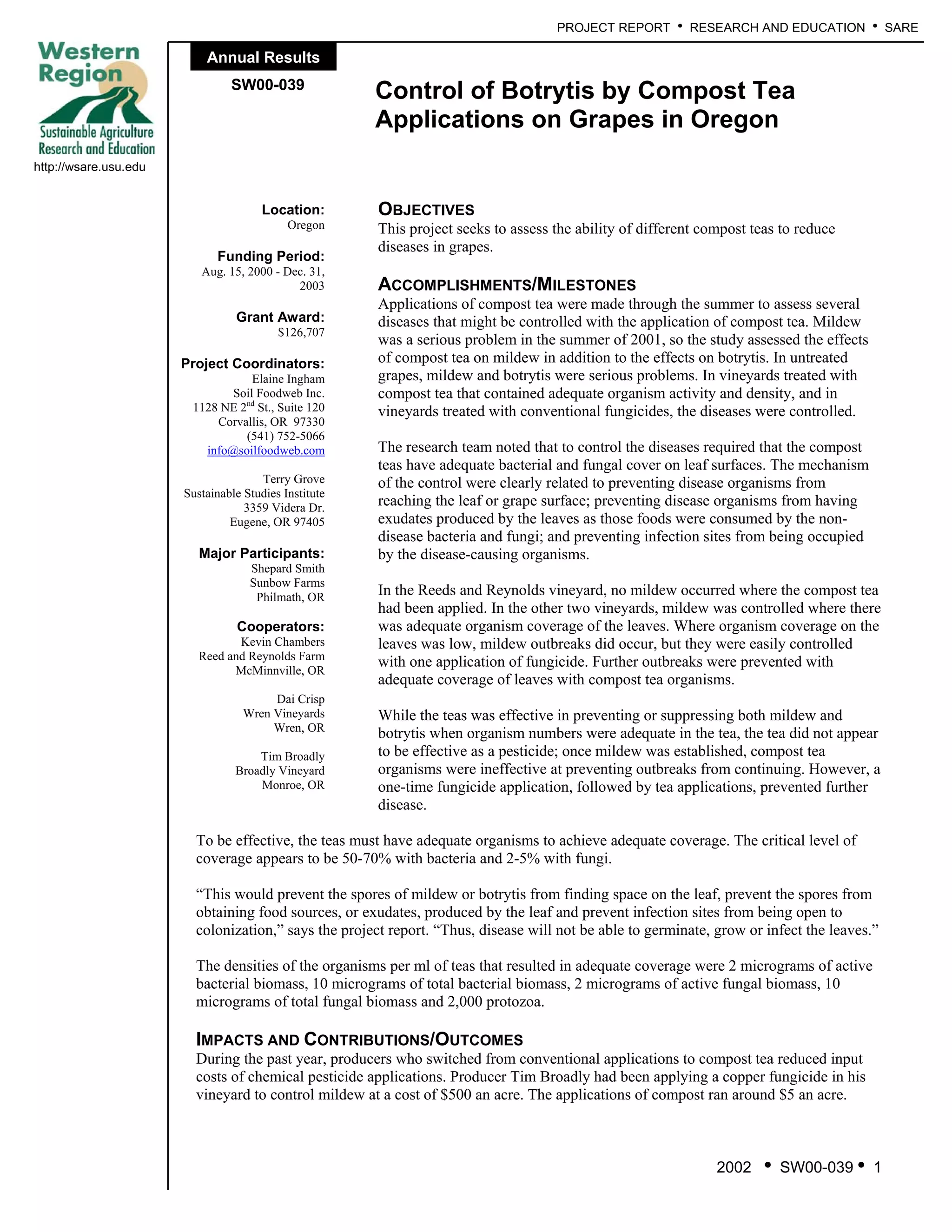 Compost tea, powdery mildew and botrytis PDF