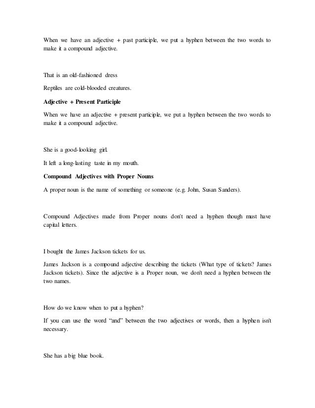 Compound Adjectives