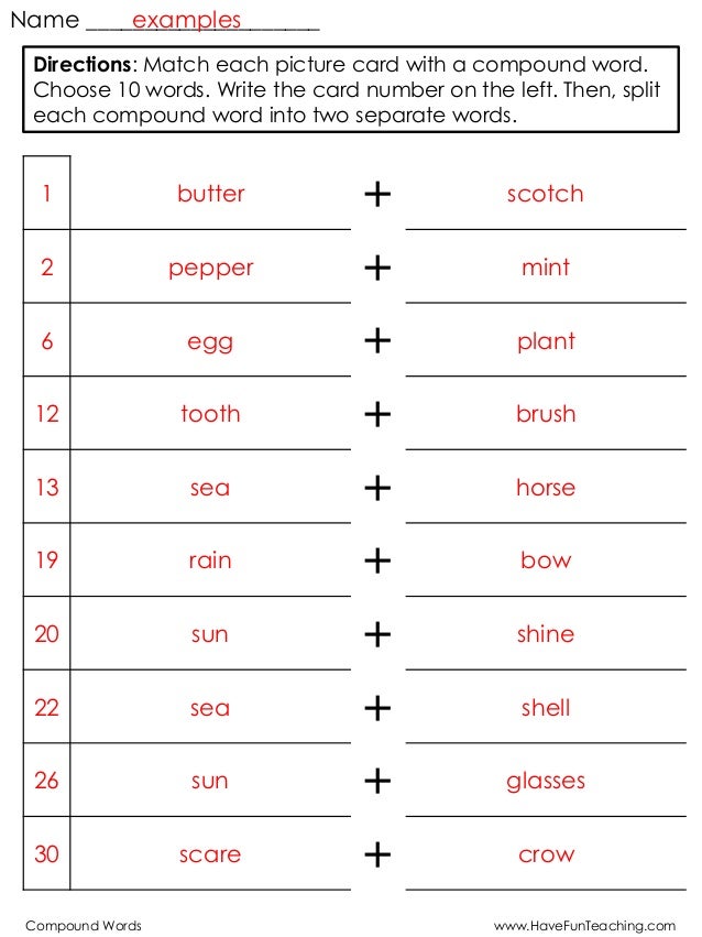 11 compound words www