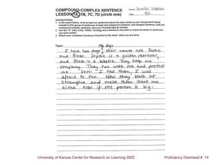 University of Kansas Center for Research on Learning 2002 Proficiency Overhead # 14
 