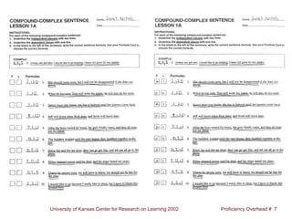 University of Kansas Center for Research on Learning 2002 Proficiency Overhead # 7
 