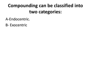 Compounding- Word Formation processes | PPTX