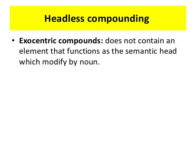 Compounding Word Formation Processes