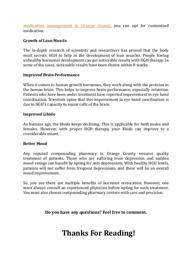 Compounding Pharmacy Orange County Benefits of Hormone Restoration