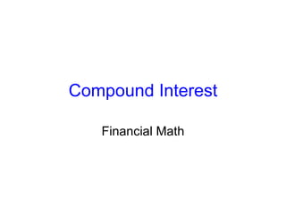 Compound Interest Financial Math 