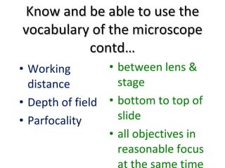 Parfocality Compound microscopy | PPT