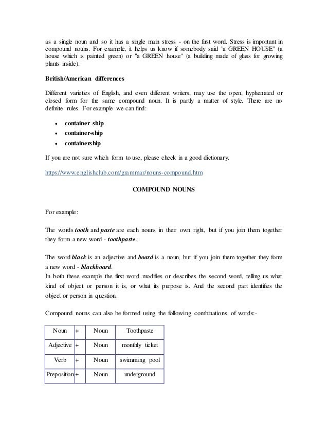 Compound Nouns