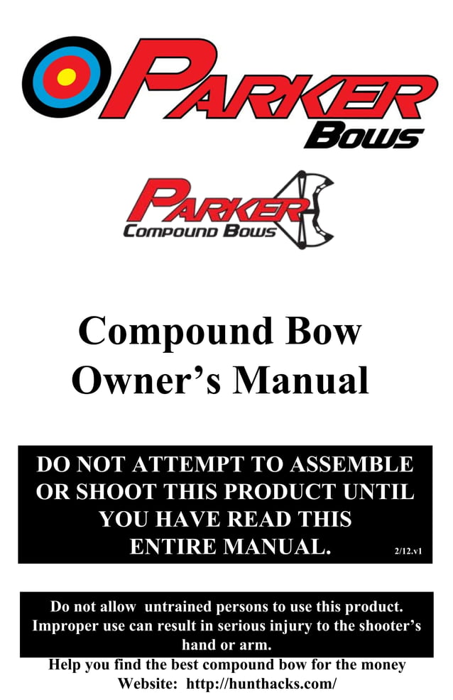 Parker Bows Compound Bow Owner's Manual PDF