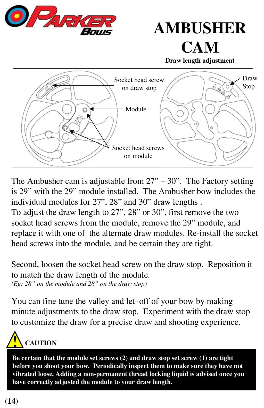 Parker Bows Compound Bow Owner's Manual