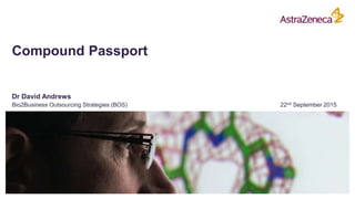 Compound Passport
Dr David Andrews
Bio2Business Outsourcing Strategies (BOS) 22nd September 2015
 