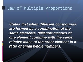 Compounds and laws of proportions | PPT