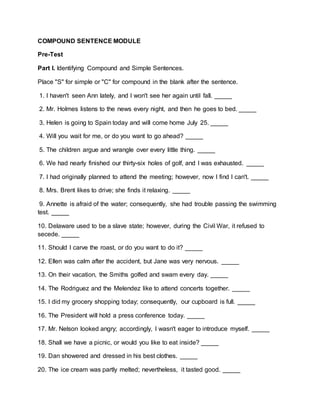 Of FANBOYS and Conjunctive Adverbs: How to Compose Compound Sentences