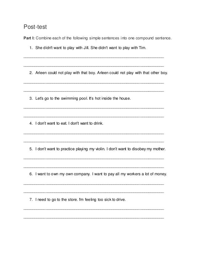 Circling Compound Sentences Worksheet Answer Key
