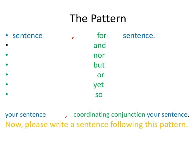 Compound sentences with coordinating conjunctions