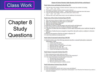 Class Work
Chapter 8
Study
Questions
 