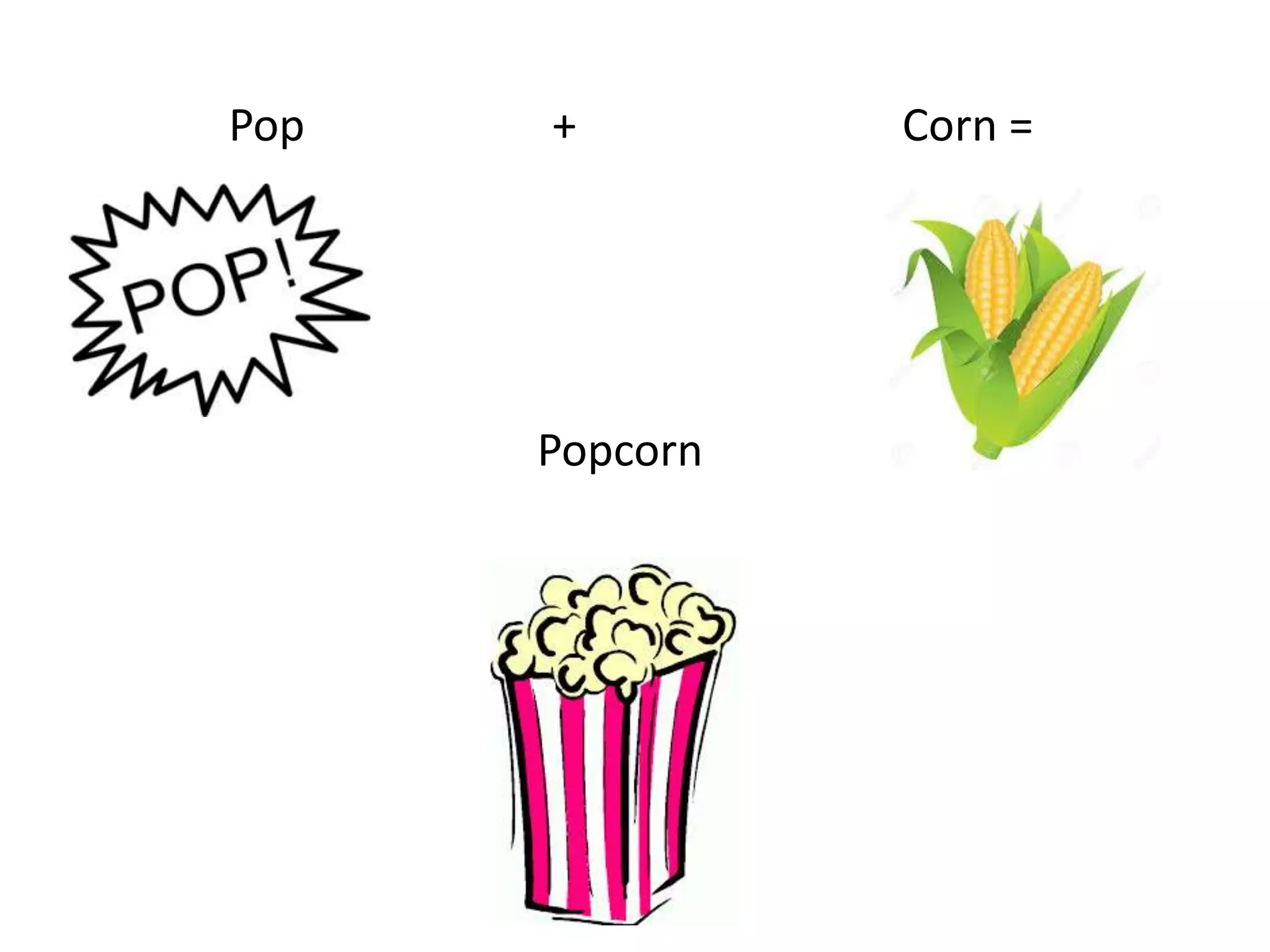 Pop + Corn =
Popcorn