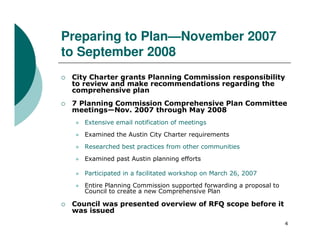 Staff presentation on Austin Comprehensive Plan RFQ process