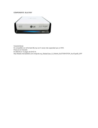 Lista de Componentes para Computadora