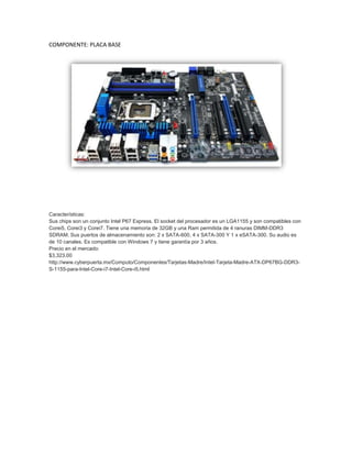 Lista de Componentes para Computadora