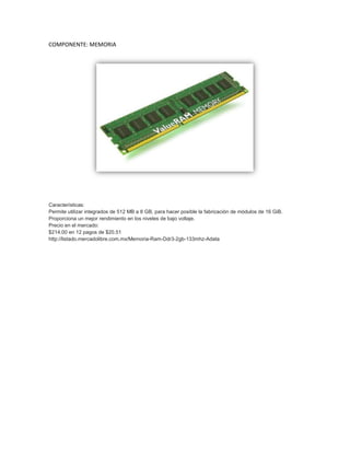 Lista de Componentes para Computadora