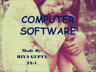 COMPUTER
SOFTWARE
Made By:
RIYA GUPTA
IX-1
 