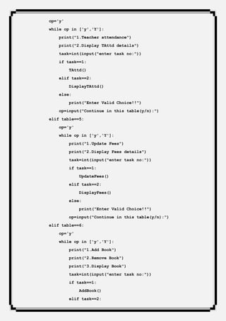 Computer Project for class 12 CBSE on school management | PDF