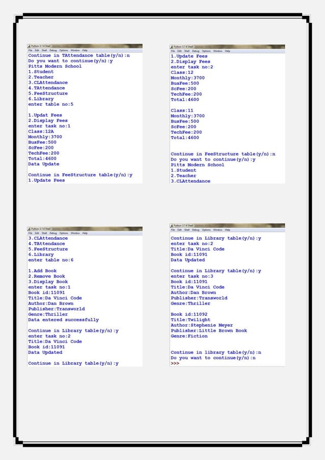 Computer Project for class 12 CBSE on school management | PDF