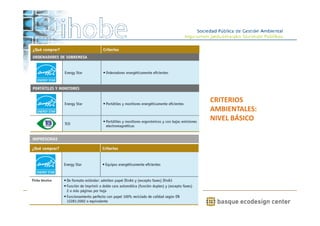 www.ihobe.net 
Apoyo a la cadena de suministro: Programa de Formación 
2014 
CRITERIOS 
AMBIENTALES: 
NIVEL BÁSICO 
IMPRESORAS 
 