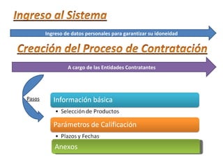 Ingreso de datos personales para garantizar su idoneidad A cargo de las Entidades Contratantes Pasos Anexos 