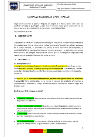 Compra Racional Compras racionales y por impulso | DOCX