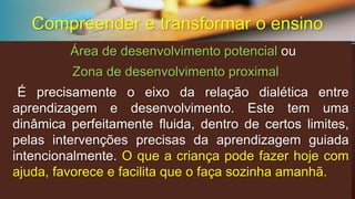AS TEORIAS DA APRENDIZAGEM NA COMPREENSÃO E NAS PRÁTICAS EDUCATIVASAsteoriasdaaprendizagemdãoàinformaçãobásica, masnãosuficiente,paraorganizarateoriaeapráticadeensino.Porissodeve-sedarespecialatençãoàinteraçãonosprocessosdemotivação,atenção, assimilação,organização,recuperaçãoetransferência. Essesprocessossedãodentroeforadasaladeaulaedaescola. Compreender e transformar o ensino  