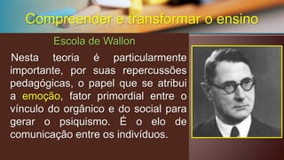 CURRÍCULO: O PAPEL DOS PROFESSORESPlanejarocurrículoédar-lheformaeadequá-loàsparticularidadesdosníveisdeensino.Énecessárioplanejarasatribuiçõeseasatividadesdemaneiraordenadaparaqueajacontinuidadeentreintençãoeação. Compreender e transformar o ensino  