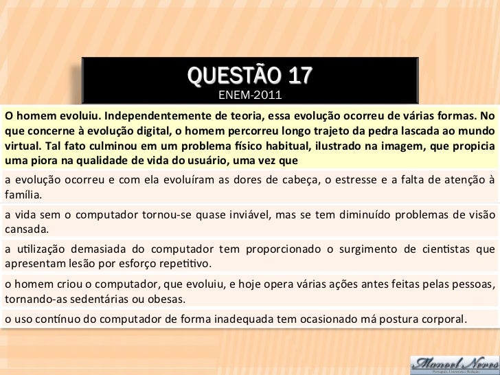 Enem O Homem Evoluiu Independentemente De Teoria