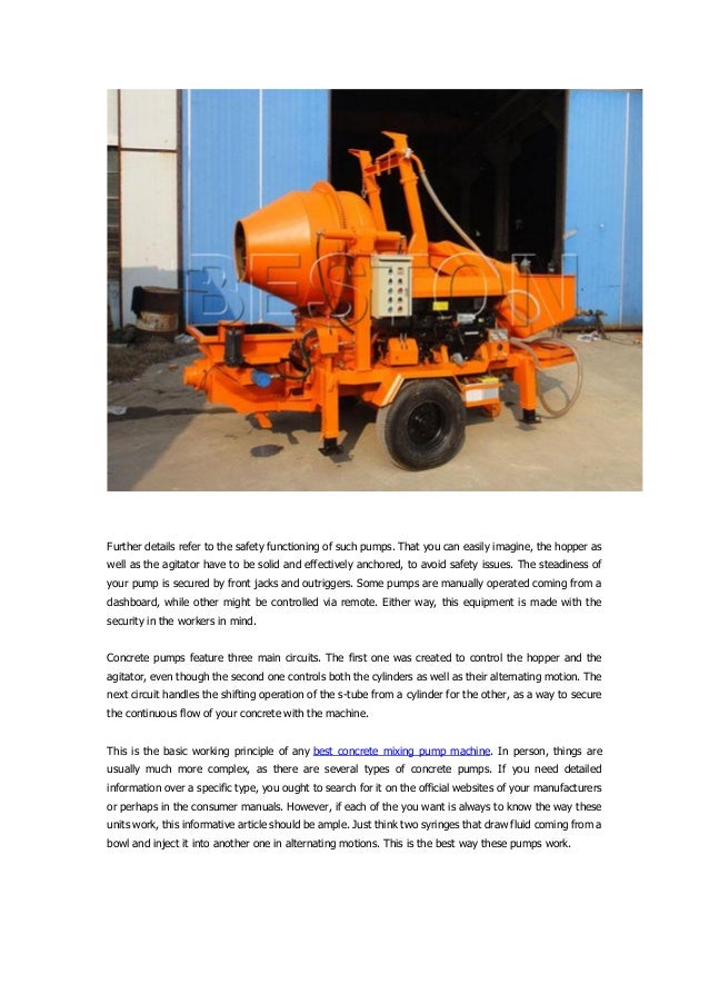 Comprehending the concrete pump machine working principle